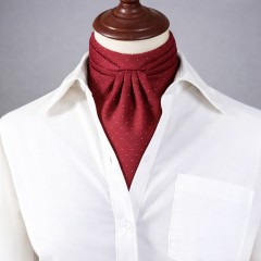   NM szatén ascot nyaksál - Bordó aprómintás Francia, Ascot, Különlegesség